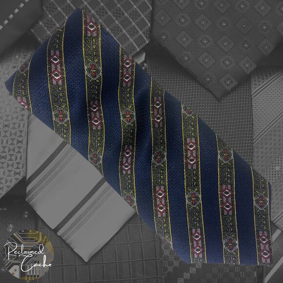Blue and Green Diagonal Stripe Tie - Picture 1 of 6